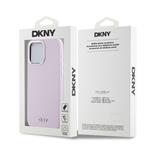 DKNY Liquid Silicone Silver Metal Logo Magsafe zadný kryt pre iPhone 15 Pro Max Pink