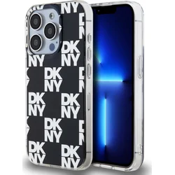 DKNY PC/TPU károvaný vzor zadného krytu pre iPhone 14 Pro Black