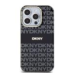 DKNY PC/TPU opakovaný vzor Tonal Stripe Magsafe zadný kryt pre iPhone 14 Pro Max Black