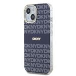 DKNY PC/TPU opakovaný vzor Tonal Stripe Magsafe zadný kryt pre iPhone 15 Blue