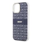 DKNY PC/TPU opakovaný vzor Tonal Stripe Magsafe zadný kryt pre iPhone 15 Blue