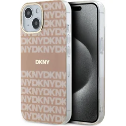DKNY PC/TPU opakovaný vzor Tonal Stripe Magsafe zadný kryt pre iPhone 15 ružový