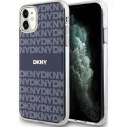 DKNY PC/TPU opakujúci sa vzor Tonal Stripe Magsafe zadný kryt pre iPhone 11 Blue