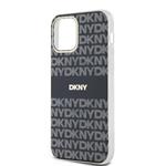DKNY PC/TPU opakujúci sa vzor Tonal Stripe Magsafe zadný kryt pre iPhone 12/12 Pro Black