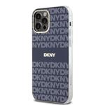 DKNY PC/TPU opakujúci sa vzor Tonal Stripe Magsafe zadný kryt pre iPhone 12/12 Pro Blue