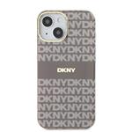 DKNY PC/TPU opakujúci sa vzor Tonal Stripe Magsafe zadný kryt pre iPhone 13 béžový