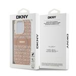 DKNY PC/TPU opakujúci sa vzor Tonal Stripe Magsafe zadný kryt pre iPhone 14 Pro Pink