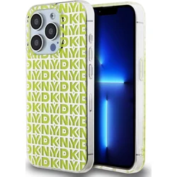 DKNY PC/TPU zadný kryt s opakovaným vzorom pre iPhone 15 Pro Yellow