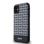 DKNY PU kožený zadný kryt MagSafe s opakujúcim sa vzorom na spodnej strane pre iPhone 11 Black
