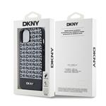 DKNY PU kožený zadný kryt MagSafe s opakujúcim sa vzorom na spodnej strane pre iPhone 14 Black