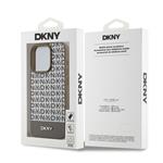 DKNY PU kožený zadný kryt MagSafe s opakujúcim sa vzorom na spodnej strane pre iPhone 14 Pro Max Brown