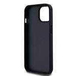 DKNY PU kožený zadný kryt s károvaným vzorom a pruhmi pre iPhone 15 Black