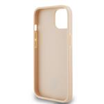 DKNY PU kožený zadný kryt s kockovaným vzorom a pruhmi pre iPhone 13 Pink