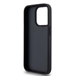 DKNY PU kožený zadný kryt s kockovaným vzorom a pruhmi pre iPhone 13 Pro Max Black