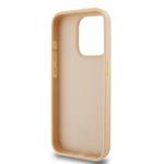 DKNY PU kožený zadný kryt s kockovaným vzorom a pruhmi pre iPhone 15 Pro Max Pink