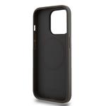 DKNY PU kožený zadný kryt s logom Magsafe pre iPhone 15 Pro Max Grey