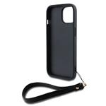 DKNY PU kožený zadný kryt s logom na zápästie pre iPhone 13 Black