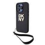 DKNY PU kožený zadný kryt s logom pre iPhone 14 Pro Max Black