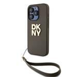 DKNY PU kožený zadný kryt s logom pre iPhone 14 Pro Max Green
