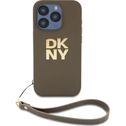 DKNY PU kožený zadný kryt s logom pre iPhone 14 Pro Max Green