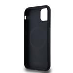 DKNY PU kožený zadný kryt s opakujúcim sa vzorom Magsafe pre iPhone 11 Black
