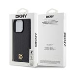 DKNY PU kožený zadný kryt s opakujúcim sa vzorom Magsafe pre iPhone 13 Pro Max Black