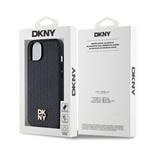 DKNY PU kožený zadný kryt s opakujúcim sa vzorom Magsafe pre iPhone 14 Black