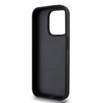 DKNY PU kožený zadný kryt s opakujúcim sa vzorom Magsafe pre iPhone 14 Pro Black