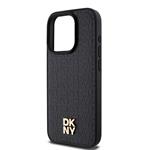 DKNY PU kožený zadný kryt s opakujúcim sa vzorom Magsafe pre iPhone 14 Pro Max Black