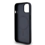 DKNY PU kožený zadný kryt s opakujúcim sa vzorom Magsafe pre iPhone 15 Black