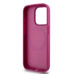 DKNY PU kožený zadný kryt s opakujúcim sa vzorom Magsafe pre iPhone 15 Pro Max Pink