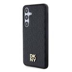 DKNY PU kožený zadný kryt s opakujúcim sa vzorom Magsafe pre Samsung Galaxy S24 Black