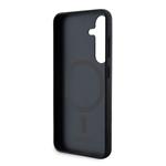 DKNY PU kožený zadný kryt s opakujúcim sa vzorom Magsafe pre Samsung Galaxy S24+ Black