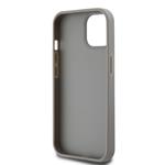 DKNY PU kožený zadný kryt s opakujúcim sa vzorom pre iPhone 15 Beige