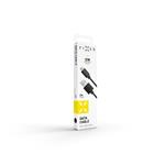 Dlhý dátový a nabíjací kábel FIXED s konektormi USB/micro USB, 2 metre, čierny