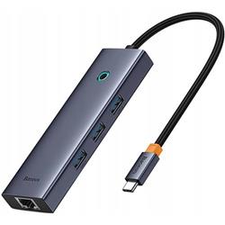 Dokovací stanice Baseus Ultra Joy USB 6v1 (USB-C/1xHDMI4K30Hz/3xUSB 3.0/1xPD/RJ45) šedá