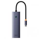 Dokovacia stanica Baseus Ultra Joy USB 6v1 (USB-C/1xHDMI4K30Hz/3xUSB 3.0/1xPD/RJ45) sivá