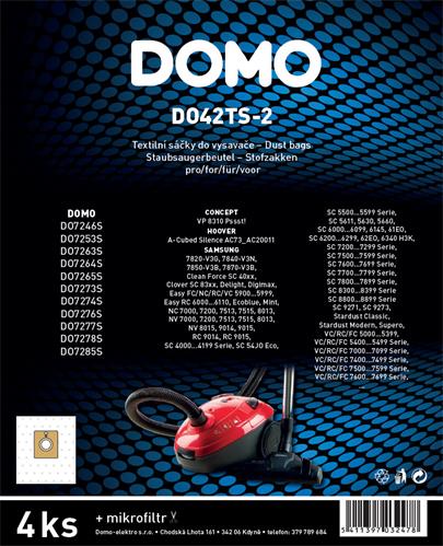 DOMO DO42TS-2 Textilní sáčky do vysavače, 4 ks 
