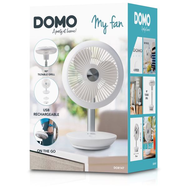 DOMO DO8147 Stolní USB ventilátor s akumulátorem