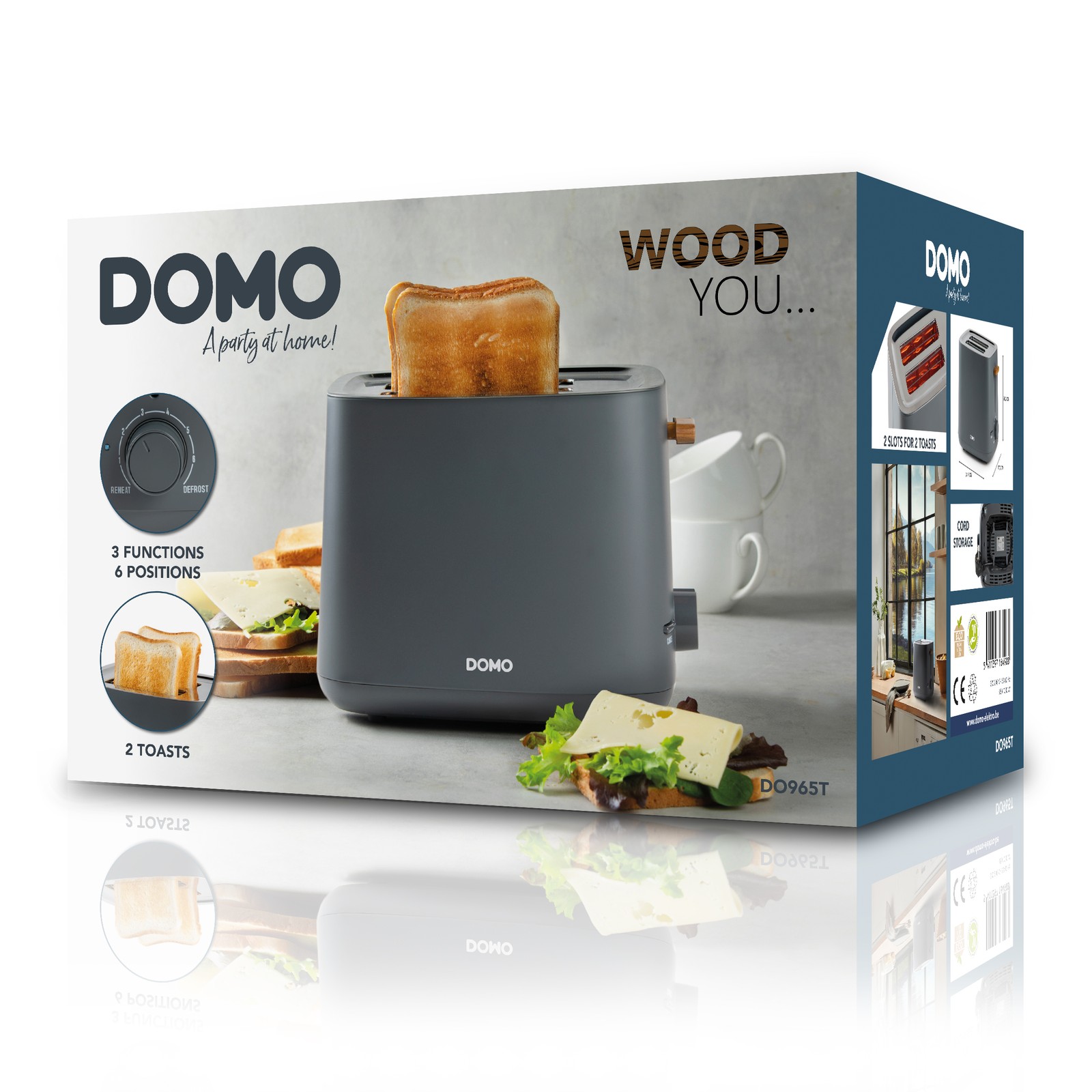 DOMO DO965T Hriankovač na 2 toasty WOOD YOU