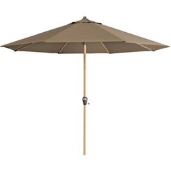 Doppler slunečník s automatickým naklápěním klikou ALU WOOD 3,5m, hnědý