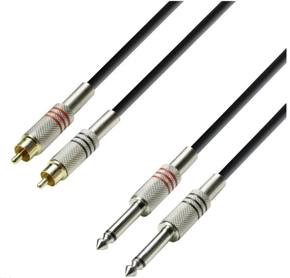 Double Line kábel 2x cinch (M) / 2x jack (M) 6,3 mm, 3 m 410409