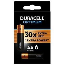 Duracell Optimum alkalická baterie tužková AA 6 ks