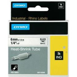 Dymo popisovací smršťovací bužírka Rhino, S0718260, 6 mm , bílá/černá 776854 - Pásky a štítky