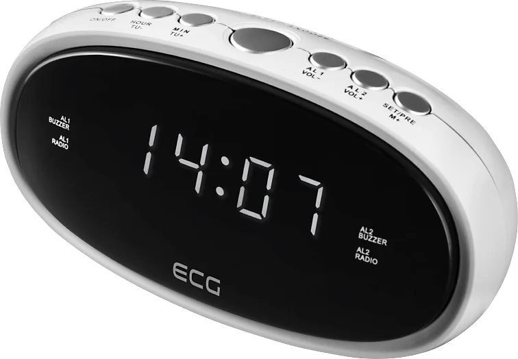 ECG RB 010 White Rádiobudík, biely