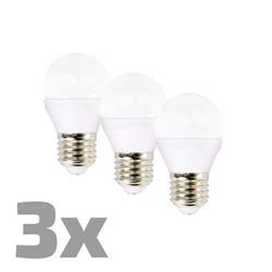 ECOLUX LED žárovka Ecolux 3-pack , miniglobe, 6W, E27, 3000K, 450lm, 3ks