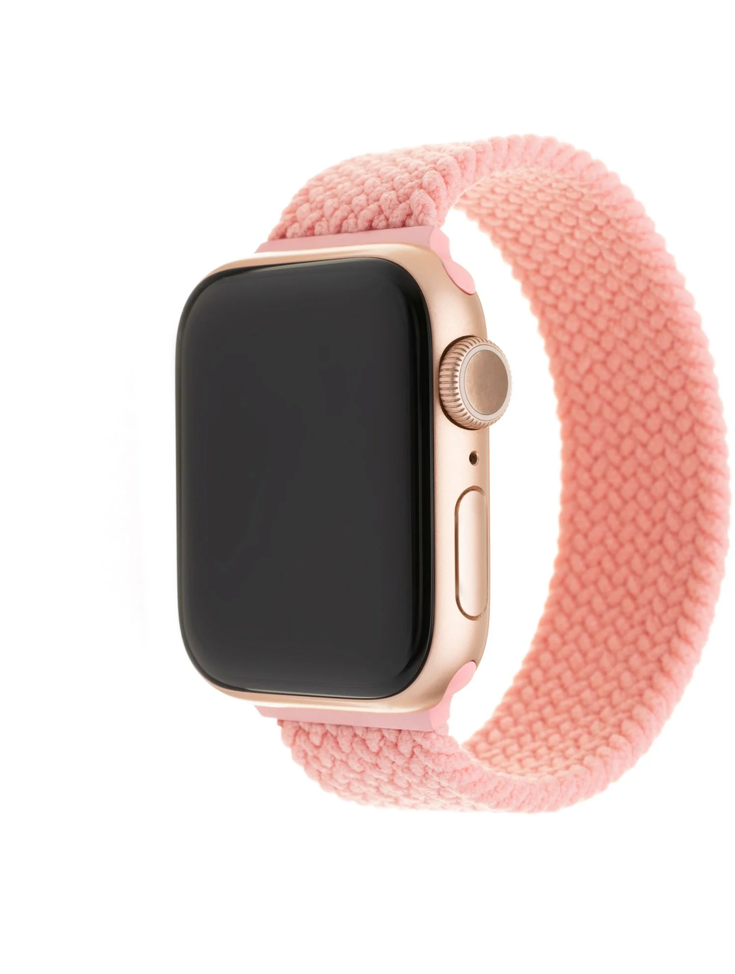 Elastický nylonový řemínek FIXED Nylon Strap pro Apple Watch 42/44/45mm, velikost S, růžový