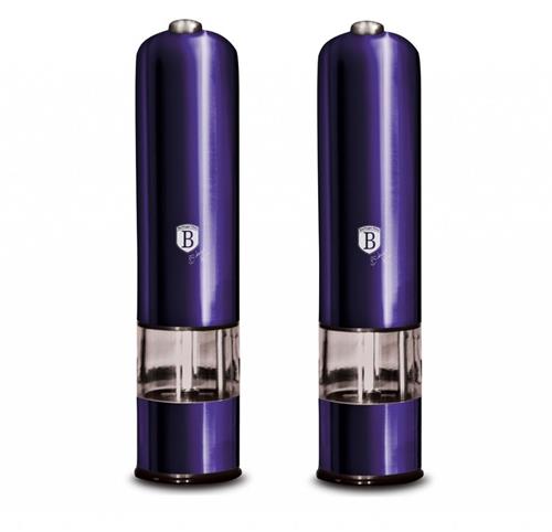 Elektrický mlynček na korenie a soľ BerlingerHaus Purple Metallic Line, 2 ks