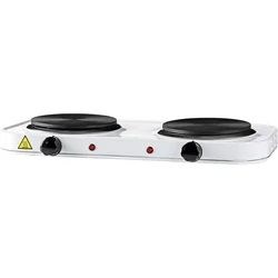Elektrický sporák NEDIS/ 2 varné platne/ výkon 2000 W/ ochrana proti prehriatiu/ biely
