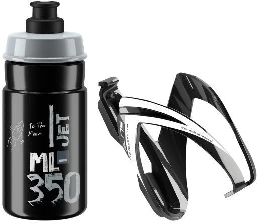 ELITE KIT CEO košík černý lesklý + láhev JET černá/šedá, 350 ml